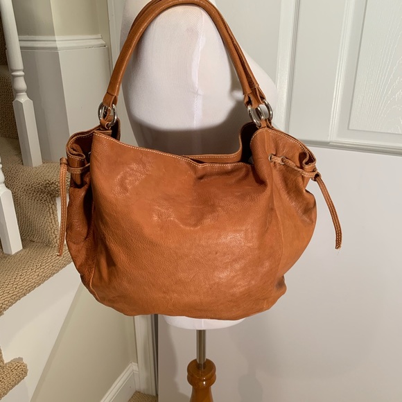 NWOT, leather bag, cognac color, grommet detail - Picture 6 of 8